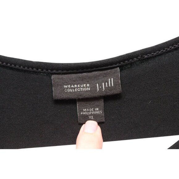 J Jill Wearever Collection Dress Size XL Black Stretch Minimalist Casual Ruched - Picture 7 of 13